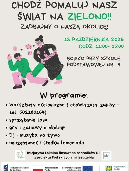 Jastrzębie-Zdrój: „Pomaluj świat na zielono” – ekologiczna akcja już 13 i 18 października