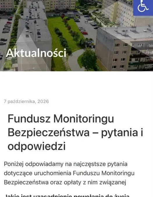 Fundusz Monitoringu Bezpieczeństwa w SM Nowa od stycznia 2027 – trwają konsultacje z mieszkańcami