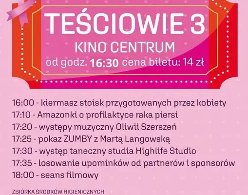 Różowe Kino dla Kobiet w Kinie Centrum – kiermasz, profilaktyka i seans
